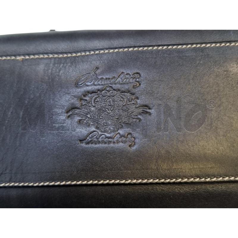 BORSA DONNA BRANCHINI BLU COT CREMA  | Mercatino dell'Usato Roma appia 3