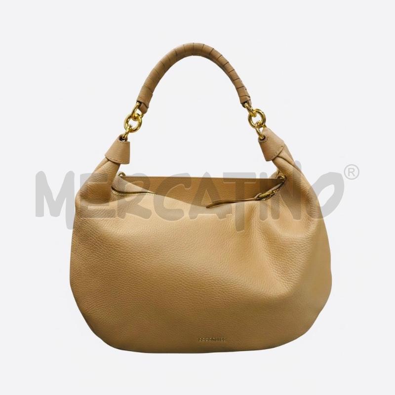 BORSA DONNA COCCINELLE BEIGE MANICO INTRECCIATO E CATENA DORATA | Mercatino dell'Usato Roma appia 1
