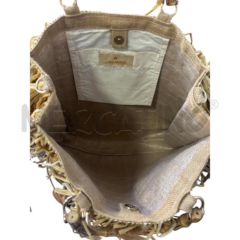 BORSA DONNA LA MILANESA PAGLIA MANIC BAMBOO  | Mercatino dell'Usato Roma appia 2
