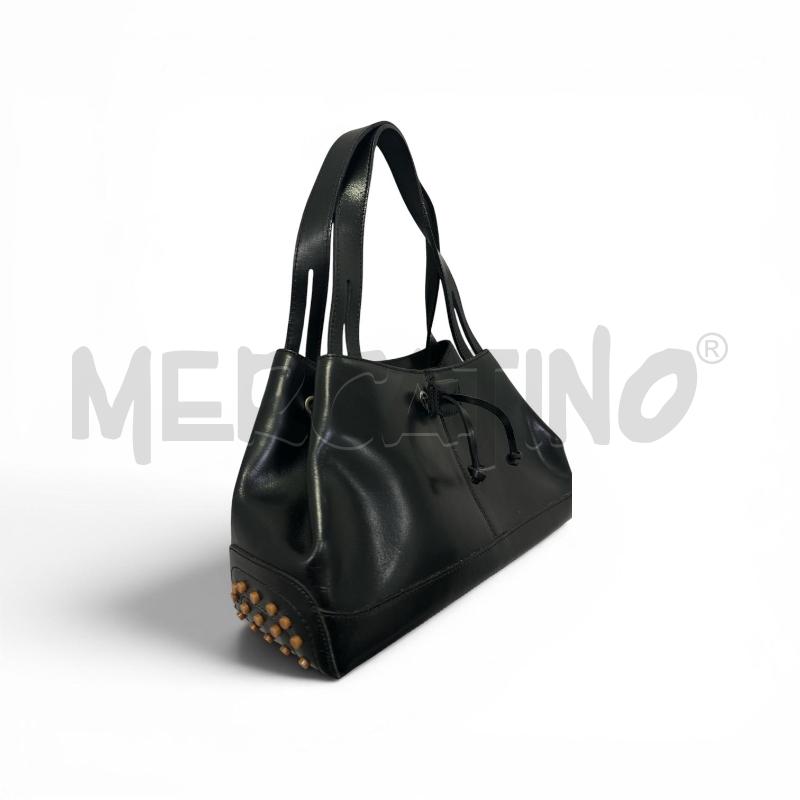 BORSA DONNA TODS PELLE NER BORCHIE BEIGE  | Mercatino dell'Usato Roma appia 2