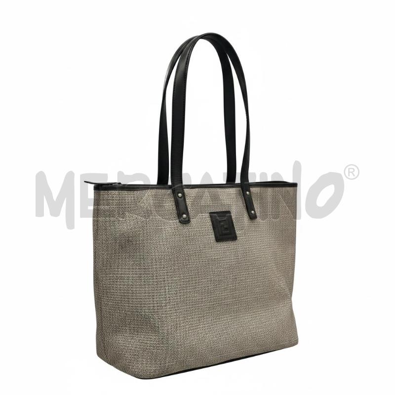 BORSA FENDI TOTE BAG FF INSERTI IN PELLE NER  | Mercatino dell'Usato Roma appia 1