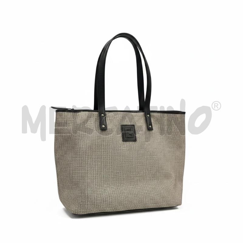 BORSA FENDI TOTE BAG FF INSERTI IN PELLE NER  | Mercatino dell'Usato Roma appia 2