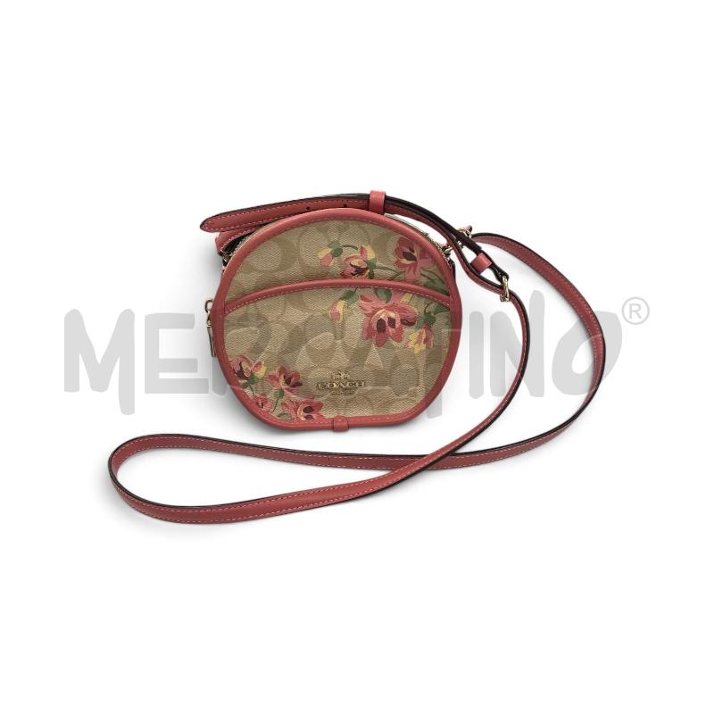 BORSETTA DONNA COACH BEIGE ROSA FIORI | Mercatino dell'Usato Roma appia 1