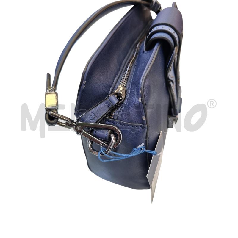 BORSETTA DONNA TRUSSARDI JEANS ECOPELLE BLU BORCHIE ARGENTATE  | Mercatino dell'Usato Roma appia 2