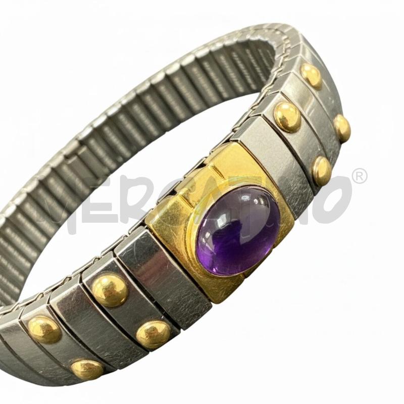 BRACCIALE NOMINATION ELASTICO PIETRA VIOLA PARTI MP DORATE | Mercatino dell'Usato Roma appia 2