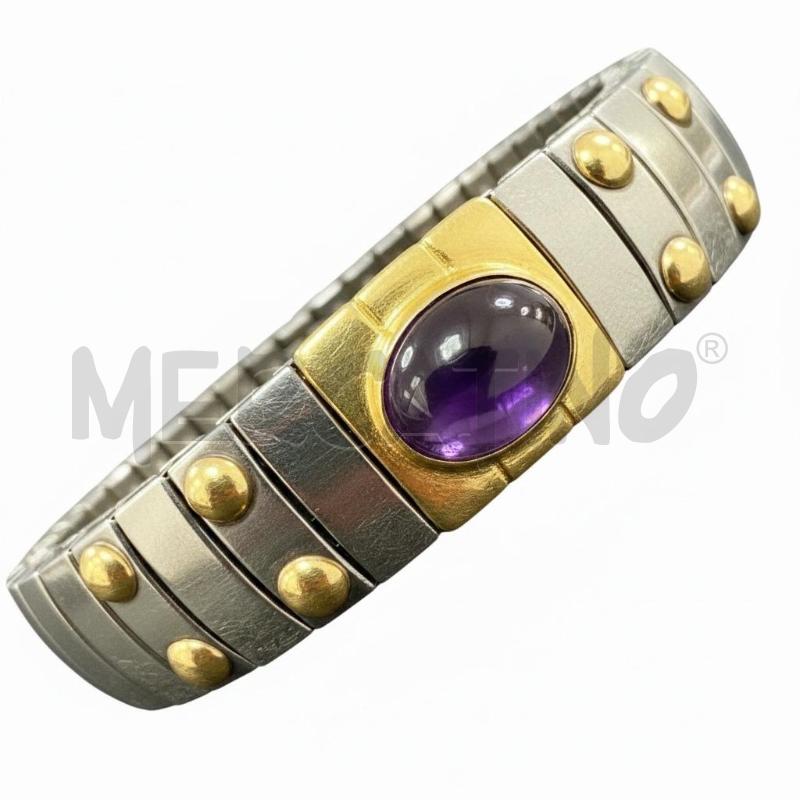 BRACCIALE NOMINATION ELASTICO PIETRA VIOLA PARTI MP DORATE | Mercatino dell'Usato Roma appia 3