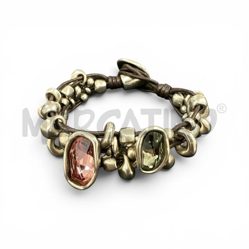 BRACCIALE UNO DE 50 ARGENTATO PIETR ROSA VERDE | Mercatino dell'Usato Roma appia 1