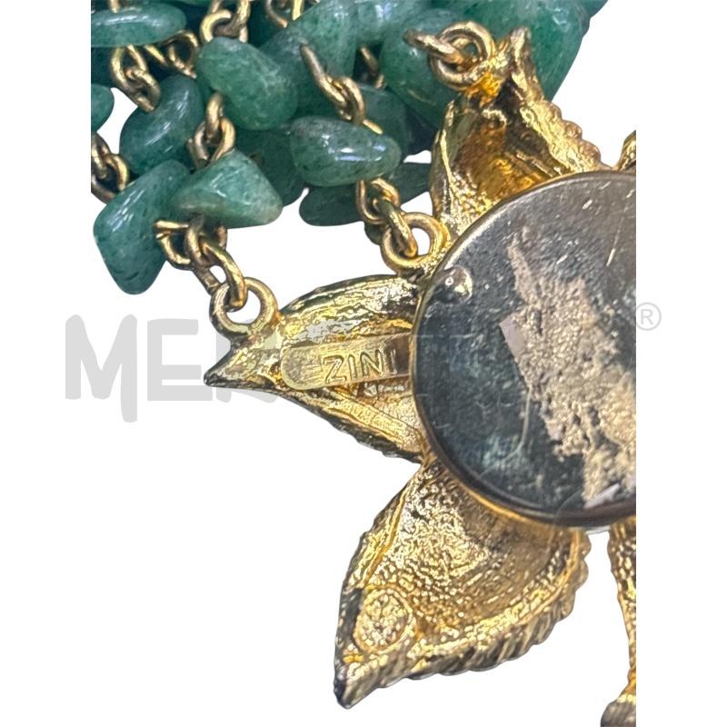BRACCIALE ZINI FIORE DORATO PIETRE VERDI | Mercatino dell'Usato Roma appia 3