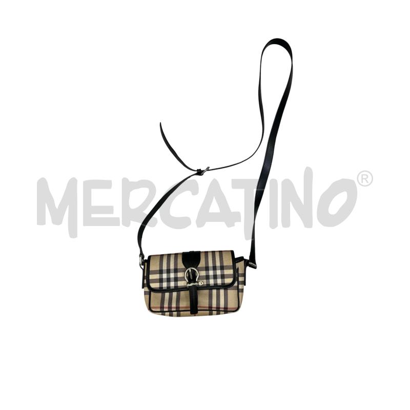 BURBERRY BORSETTA TRACOLLA BEIGE NER MANIC PELLE NER  | Mercatino dell'Usato Roma appia 1