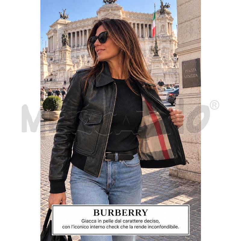 BURBERRY BRIT GIACCA BOMBER UOMO PELLE NER  | Mercatino dell'Usato Roma appia 3
