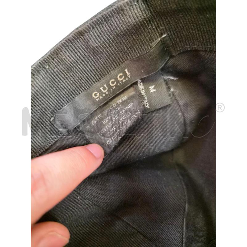 CAPPELLO GUCCI NERO LOGO BAND ROSS VERDE LATERALE  | Mercatino dell'Usato Roma appia 5