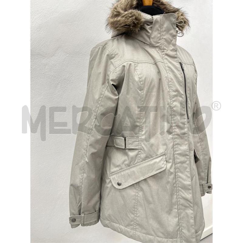 CAPPOTTO DONNA COLUMBIA GRIGIO + CAP ECOPELLICCIA MARRONE