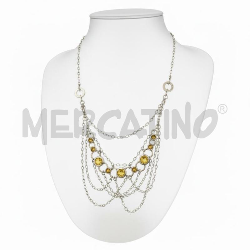 COLLANA ARG CATENA STRASS DORATO | Mercatino dell'Usato Roma appia 1