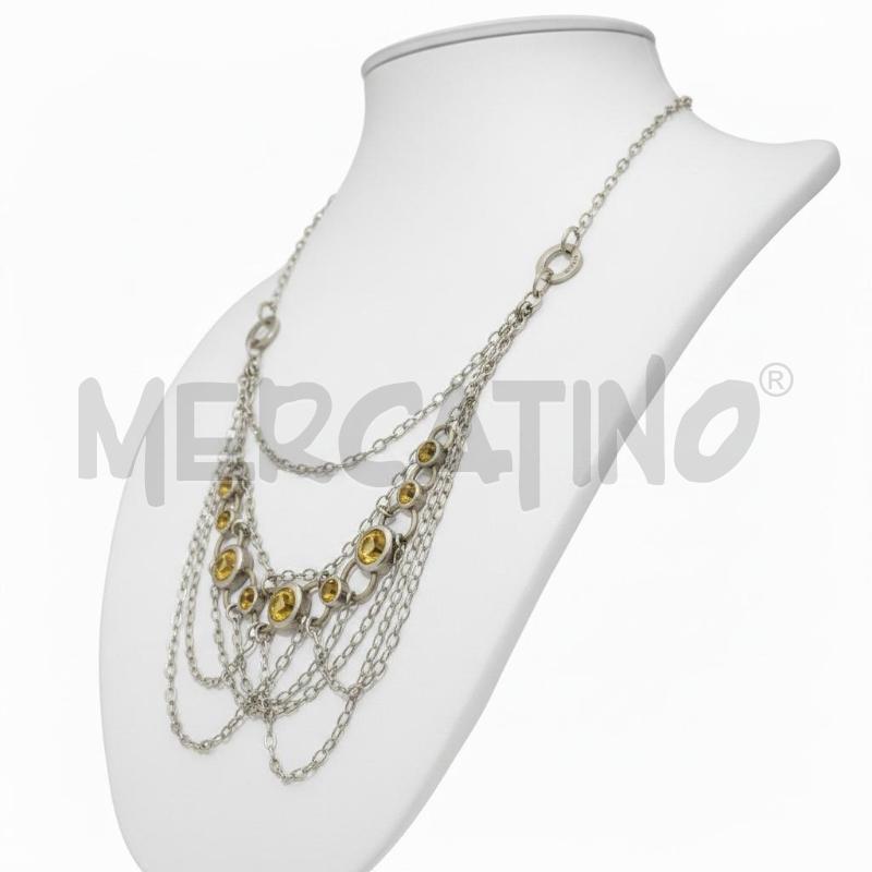 COLLANA ARG CATENA STRASS DORATO | Mercatino dell'Usato Roma appia 2