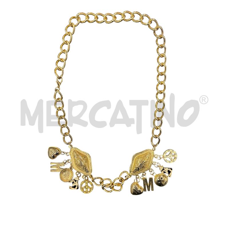 COLLANA MOSCHINO JEANS DORATA CON CIONDOLI | Mercatino dell'Usato Roma appia 1
