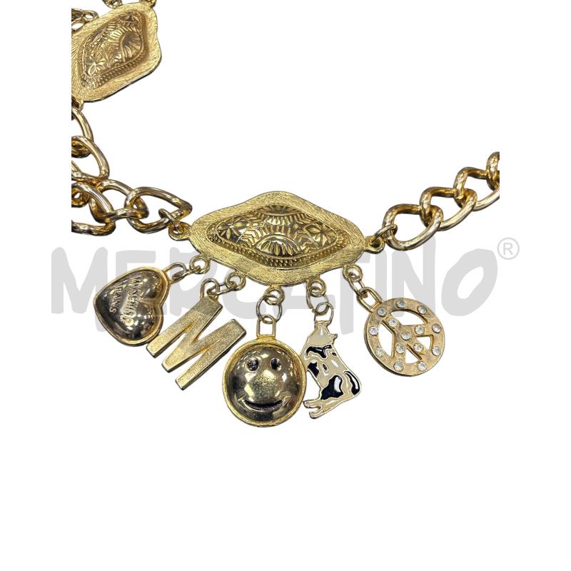 COLLANA MOSCHINO JEANS DORATA CON CIONDOLI | Mercatino dell'Usato Roma appia 2