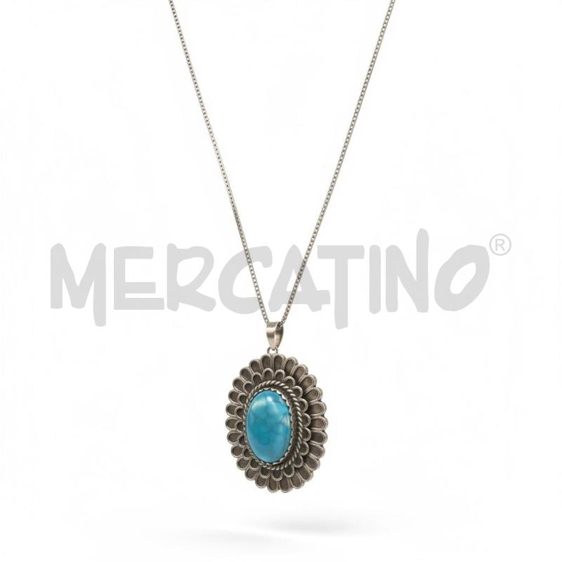 COLLANA MP ARG PIETRA TURCHESE | Mercatino dell'Usato Roma appia 2