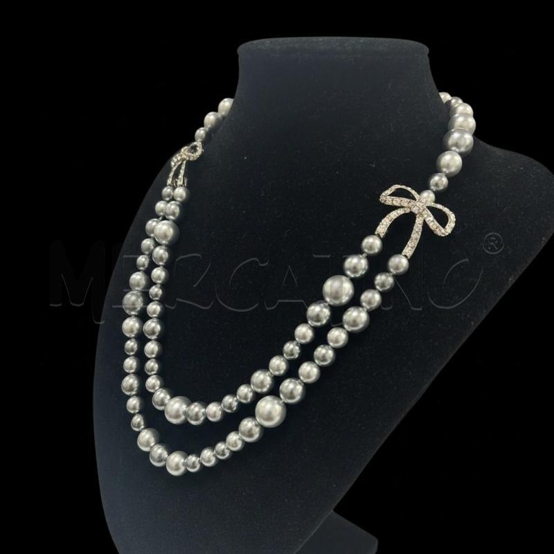 COLLANA OTTAVIANI PERL  GRIG FIOCCHI STRASS | Mercatino dell'Usato Roma appia 1