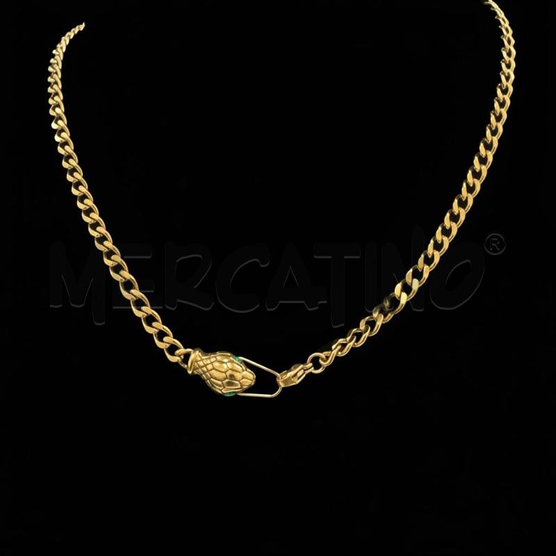 COLLANA PACIOTTI DORATA SERPENTE | Mercatino dell'Usato Roma appia 1