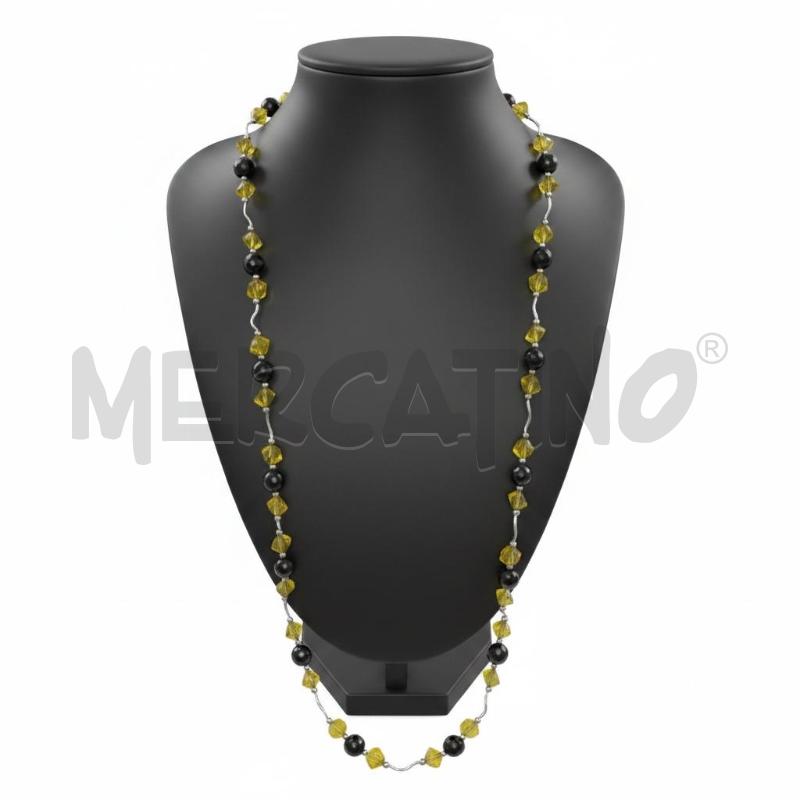 COLLANA SHINE MP AR PERLIN VERDE NER  | Mercatino dell'Usato Roma appia 1