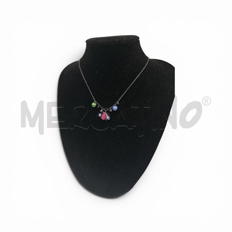 COLLANA SWAROVSKI APE FUCSIA ALE VIOLA PERLE  | Mercatino dell'Usato Roma appia 1