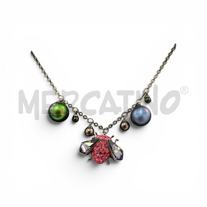 COLLANA SWAROVSKI APE FUCSIA ALE VIOLA PERLE  | Mercatino dell'Usato Roma appia 2