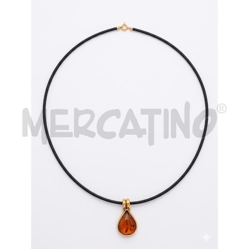 COLLANA  MP CAUCCIU NER CIONDOLO GOGGI AMBRA | Mercatino dell'Usato Roma appia 1