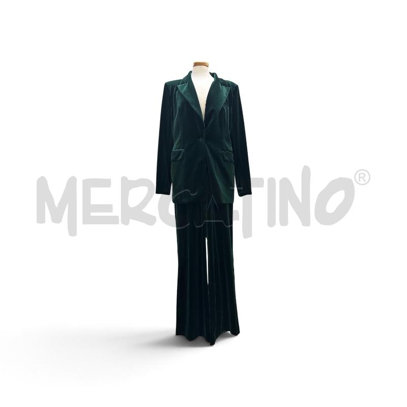 COMPLETO DONNA  ATTENTIF VERDE VELLUTO PANT+GIACCA | Mercatino dell'Usato Roma appia 1