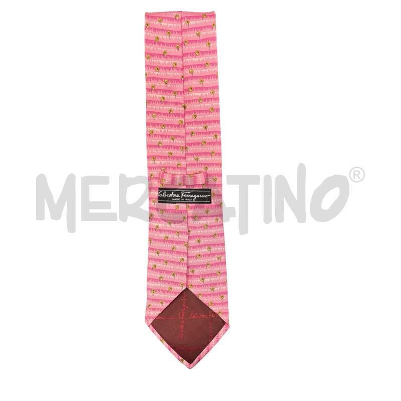 CRAVATTAS ALVATORE FERRAGAMO ROSA  BEIGE | Mercatino dell'Usato Roma appia 2