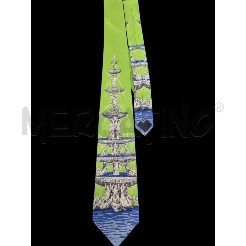 CRAVATTA FORNASETTI VERD ACQUA FONTANA STATUE BIANC ACQUA  | Mercatino dell'Usato Roma appia 1