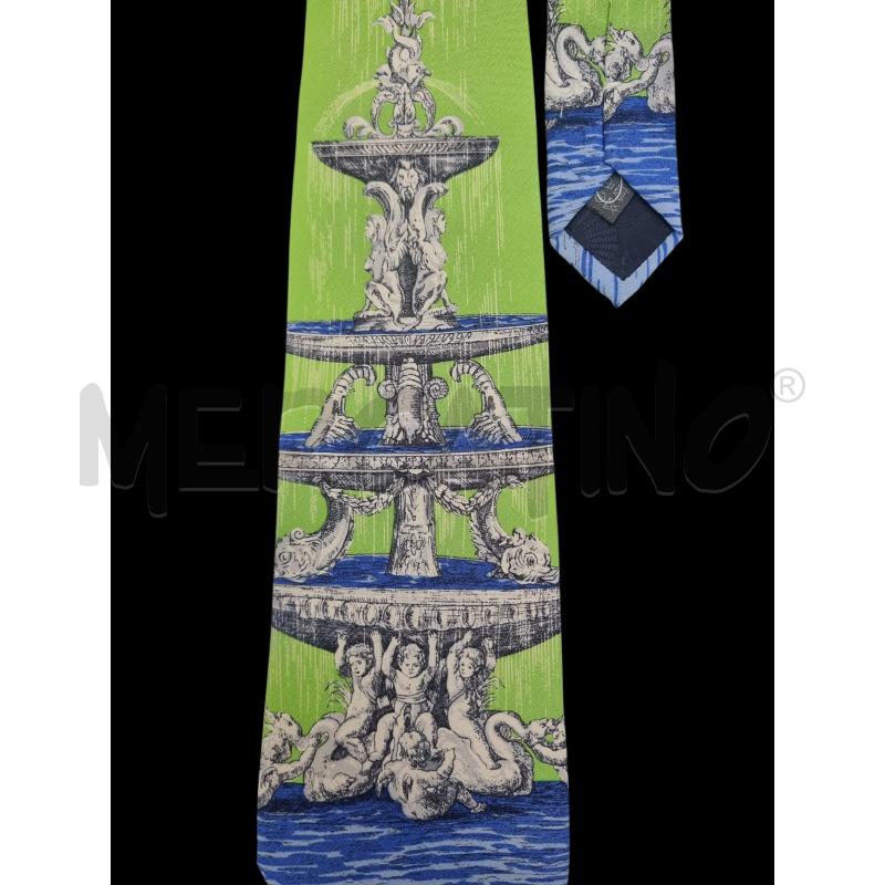 CRAVATTA FORNASETTI VERD ACQUA FONTANA STATUE BIANC ACQUA  | Mercatino dell'Usato Roma appia 2