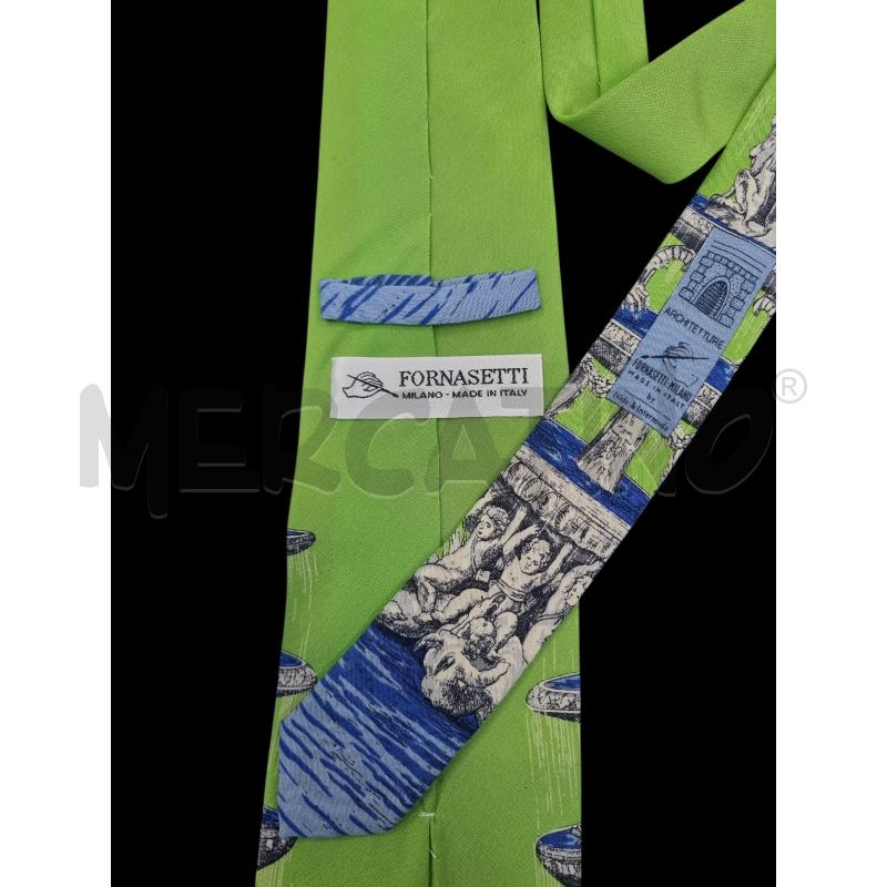 CRAVATTA FORNASETTI VERD ACQUA FONTANA STATUE BIANC ACQUA  | Mercatino dell'Usato Roma appia 4