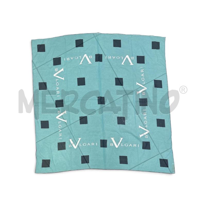 FOULARD BVLGARI CELESTE BLU SETA | Mercatino dell'Usato Roma appia 1