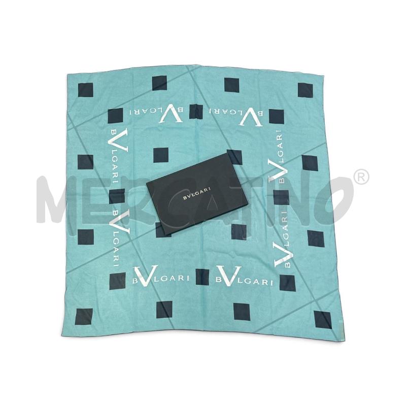 FOULARD BVLGARI CELESTE BLU SETA | Mercatino dell'Usato Roma appia 2
