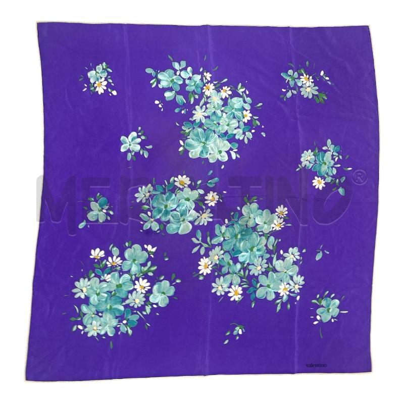 FOULARD VALENTINO VIOLA FIOR CELESTE BIANC  | Mercatino dell'Usato Roma appia 1