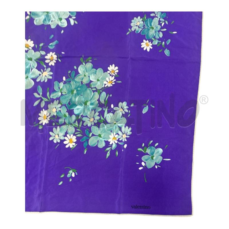 FOULARD VALENTINO VIOLA FIOR CELESTE BIANC  | Mercatino dell'Usato Roma appia 2