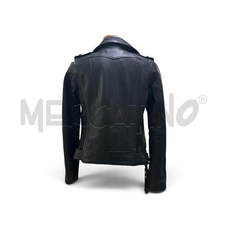 GIACCA DONNA MAJE PELLE NER CHIODO +CINT  | Mercatino dell'Usato Roma appia 2