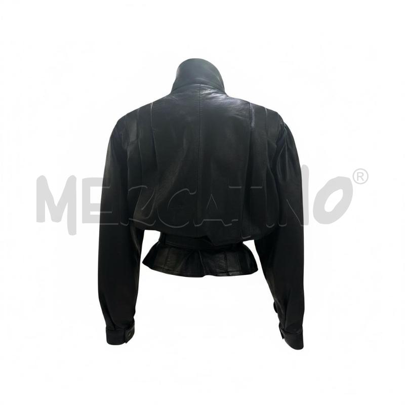GIACCA DONNA NO ETI PELLE NER PLISS  +CINT  | Mercatino dell'Usato Roma appia 2