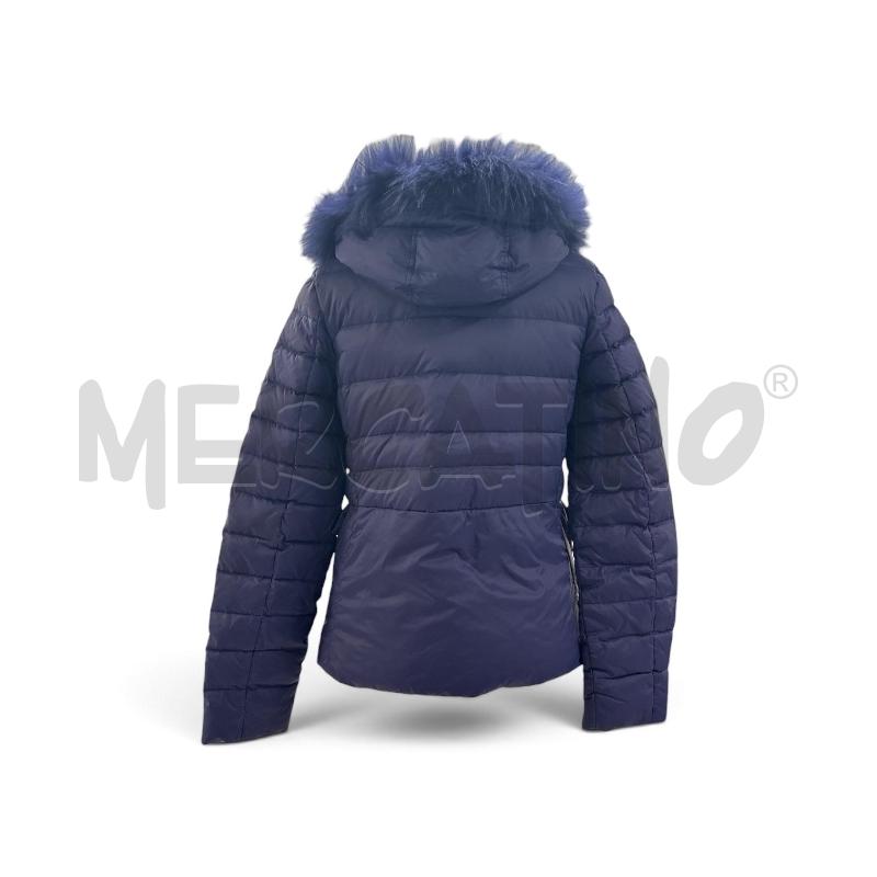 GIUBBOTTO DONNA LIU JO BLU VIOLACEO PIUMA CAPPUCCIO | Mercatino dell'Usato Roma appia 2