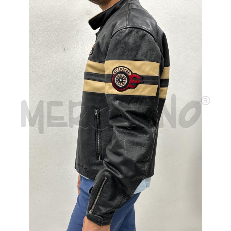 GIUBBOTTO UOMO BERING PELLE NER E BEIGE | Mercatino dell'Usato Roma appia 2