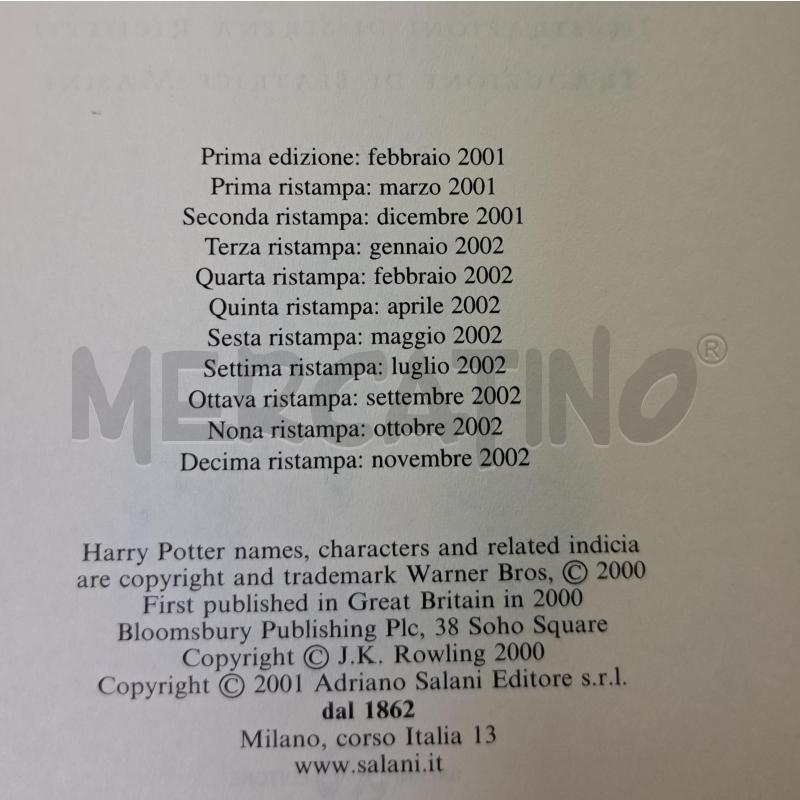HARRY POTTER E IL CALICE DI FUOCO 2002 | Mercatino dell'Usato Roma appia 3