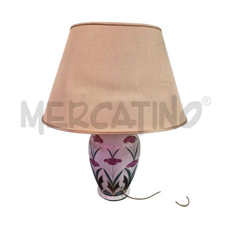 LAMPADA MANIFATTURA LE PORCELLANE ARTISTICHE FIORI VIOLA | Mercatino dell'Usato Roma appia 1