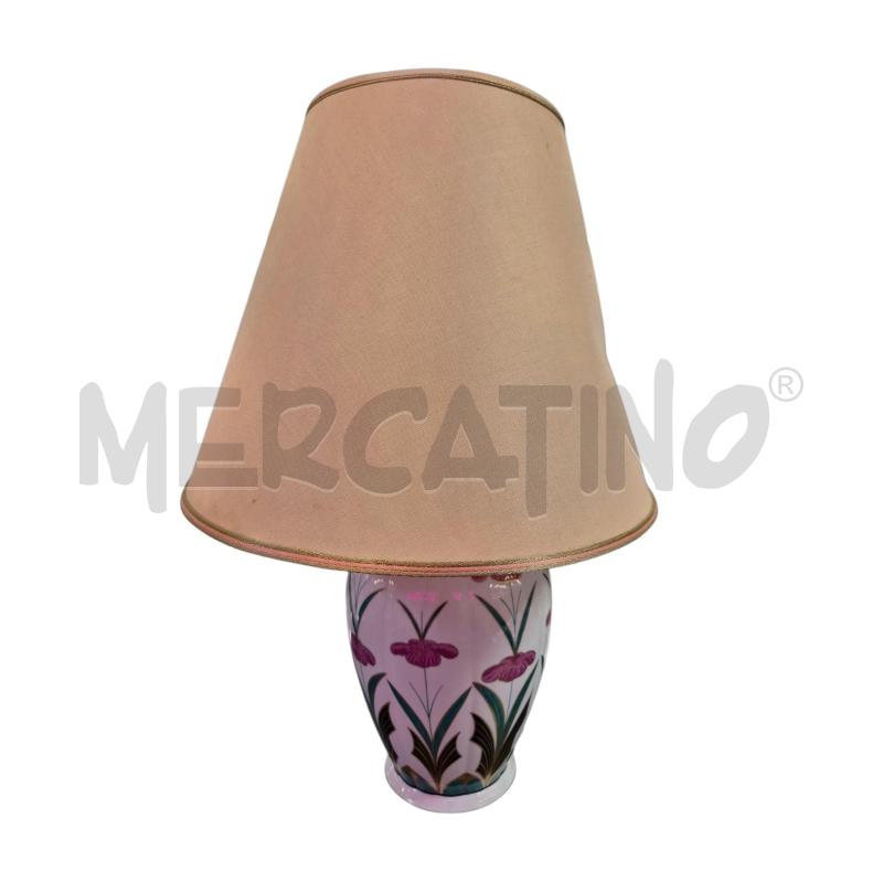 LAMPADA MANIFATTURA LE PORCELLANE ARTISTICHE FIORI VIOLA | Mercatino dell'Usato Roma appia 3