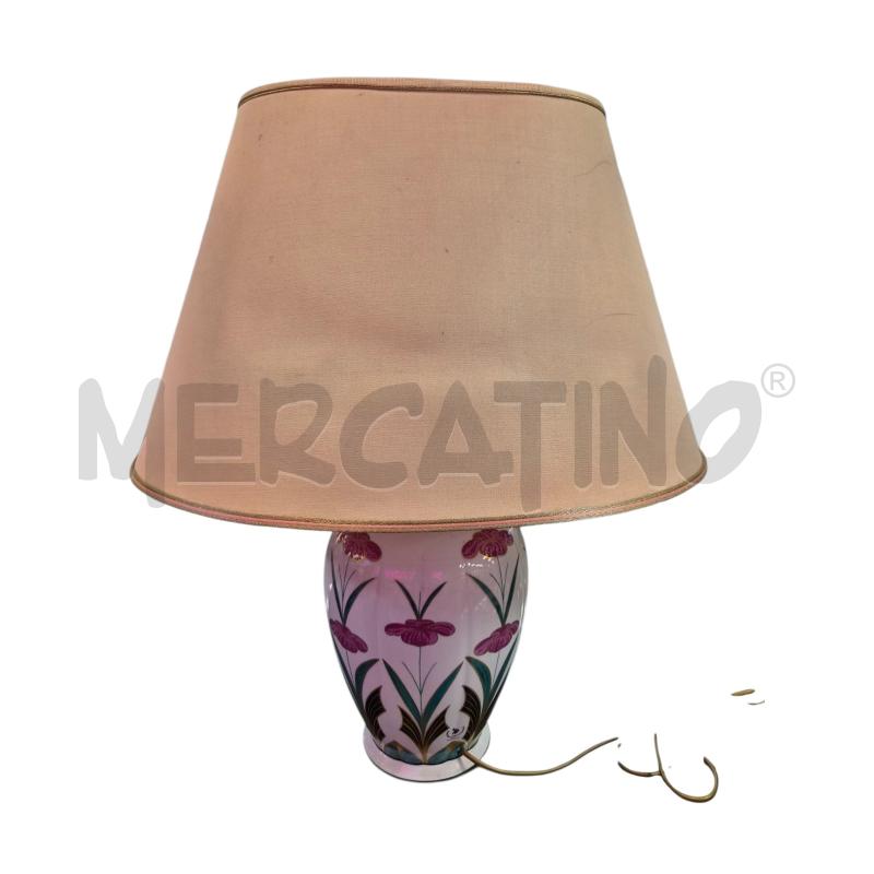 LAMPADA MANIFATTURA LE PORCELLANE ARTISTICHE FIORI VIOLA | Mercatino dell'Usato Roma appia 4