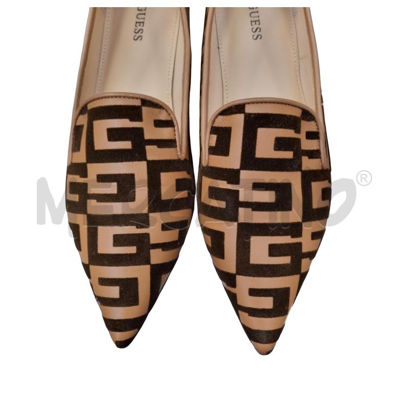 MOCASSINI DONNA GUESS PELL MARRONCIN LOGO VELLUTAT MARR  | Mercatino dell'Usato Roma appia 3