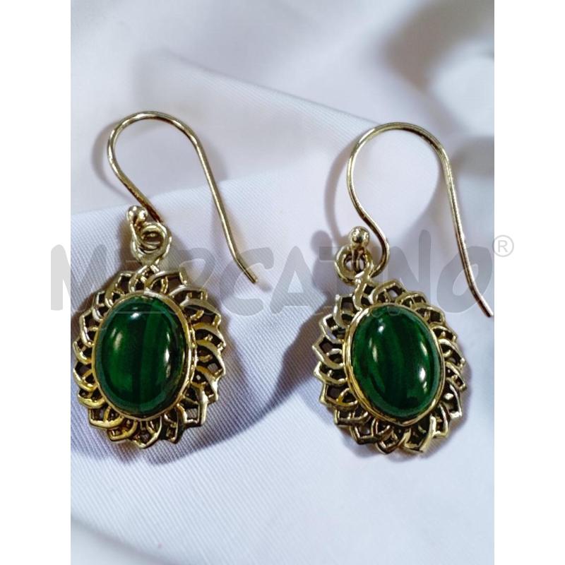 ORECCHINI MP ARG PIETRE DURE NATURALI VERDE PENDENTI | Mercatino dell'Usato Roma appia 1