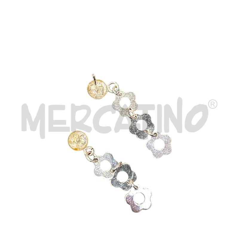 ORECCHINI MP BIANCO FIORELLINI   | Mercatino dell'Usato Roma appia 2