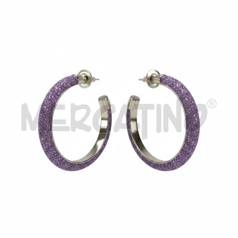 ORECCHINI SWAROVSKI VIOLA SEMICERCHIO | Mercatino dell'Usato Roma appia 1