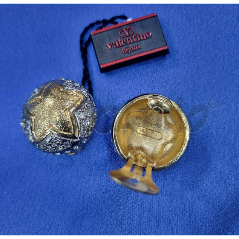 ORECCHINI VALENTINO CLIPS DORAT ARGENTAT STRASS BIANC STELLA CENTRAL | Mercatino dell'Usato Roma appia 1