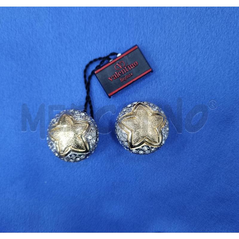 ORECCHINI VALENTINO CLIPS DORAT ARGENTAT STRASS BIANC STELLA CENTRAL | Mercatino dell'Usato Roma appia 2
